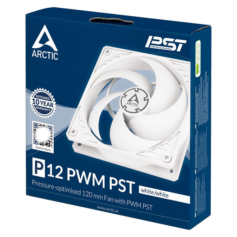 Quạt tản nhiệt arctic p12 pwm pst - white