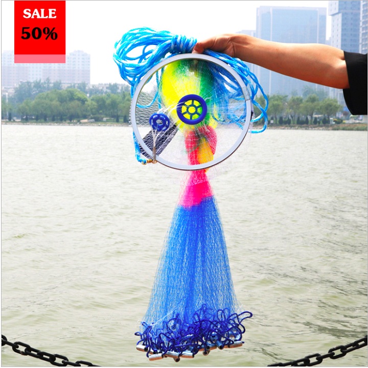 Chài Đánh Cá 7 Màu Cao Cấp. Chài Đánh Cá Thái Lan Rộng 4,8 Mét