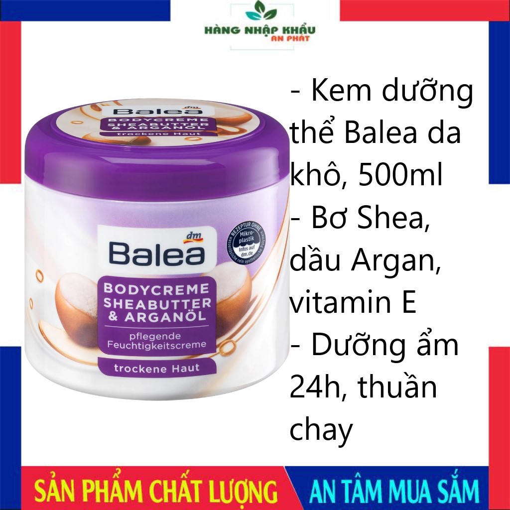 Kem Dưỡng Thể Balea Bodycreme Sheabutter & Arganol, 500 ml