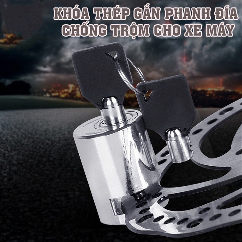 Khóa Phanh Đĩa Xe Máy Chống Trộm Chất Liệu Thép Nguyên Khối Thiết Kế Thông Minh An Toàn