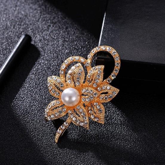 [HCM]Cài Áo Nữ Hoa Đá Ngọc Trai Sang Trọng CAOG-45.