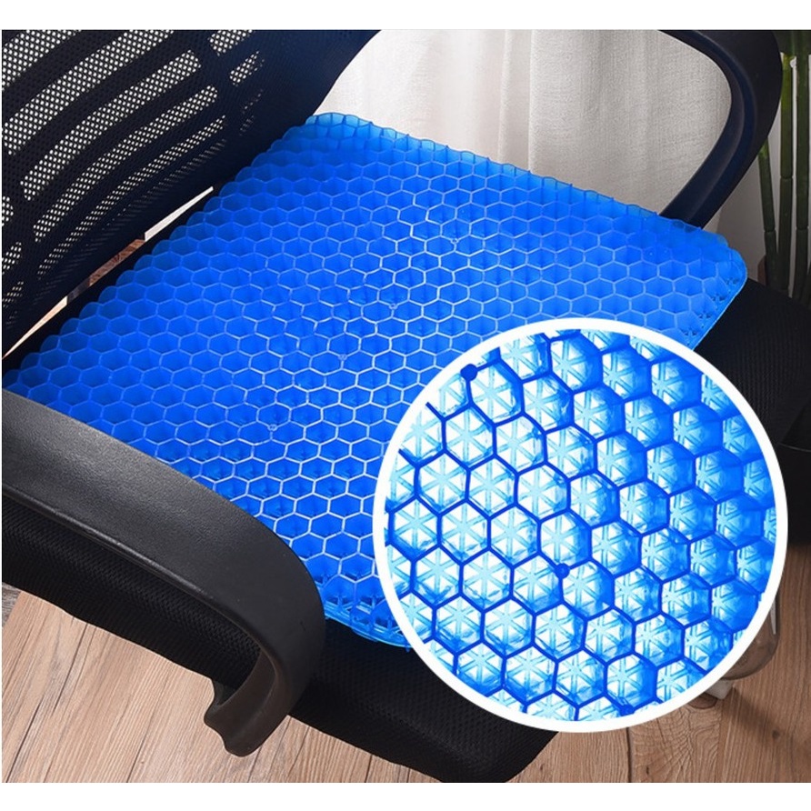 Đệm Ngồi 3D silicon 2 Lớp Ngồi Êm Ái, Đệm Ngồi silicon Tổ Ong Lót Ghế Ngồi Văn Phòng, Làm Việc,Ghế Trên Ô Tô