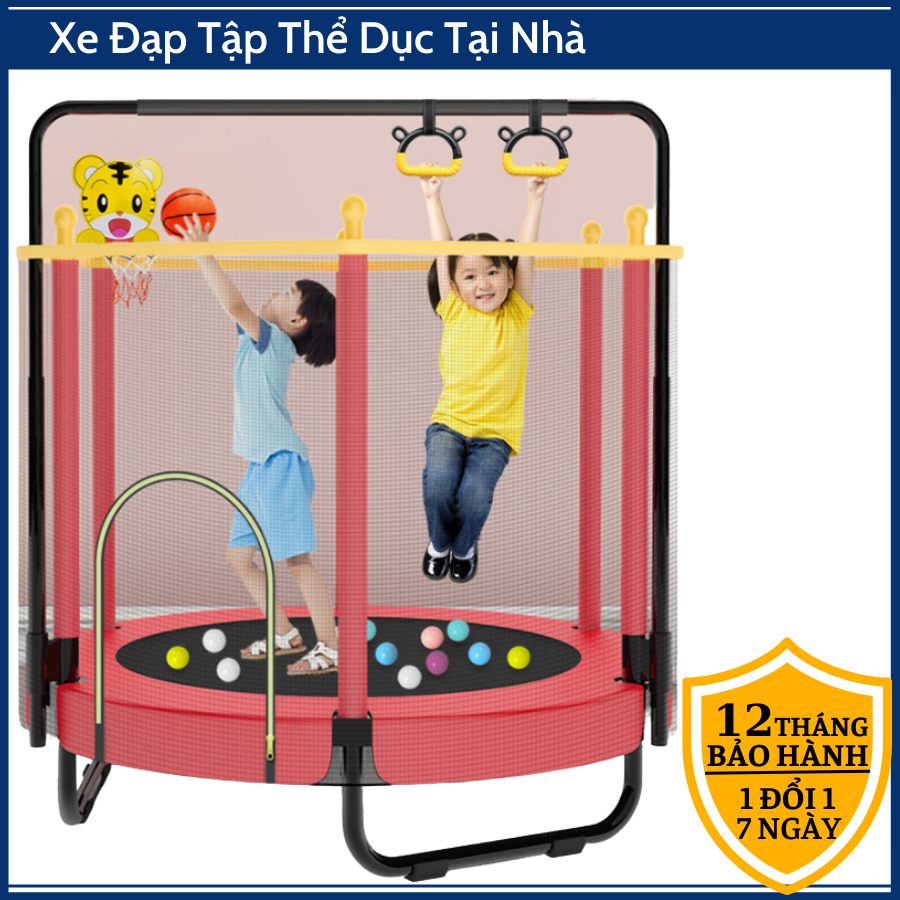 Nhà nhún nhảy cho bé mẫu bóng rổ xà đu khung thép chắc chắn - Nhà chơi nhún nhảy cho trẻ em - Đồ chơi cho bé chơi tại nhà