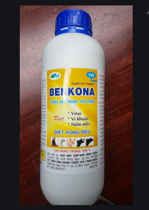 Dung dịch diệt khuẩn Benkona,diệt vi khuẩn nấm mốc,phòng dịch bệnh chai 1Lít
