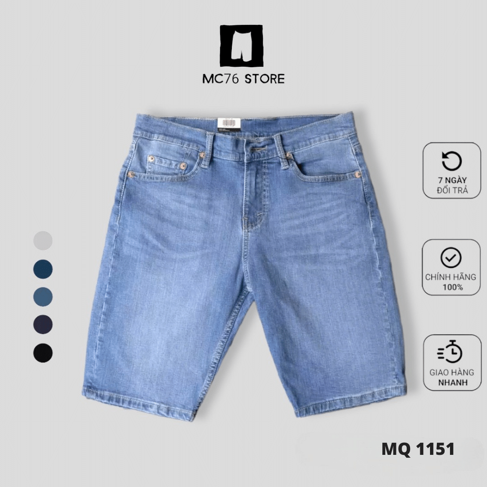 Quần short jeans nam MC76 STORE nhiều màu cơ bản vải jean cotton mềm mịn form chuẩn đẹp MQ1151