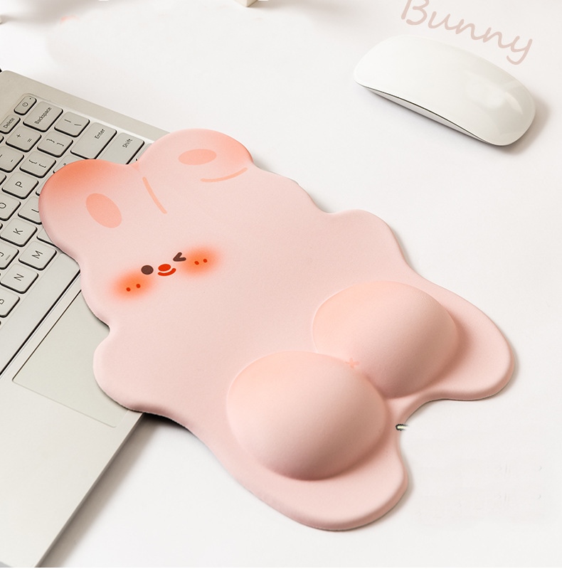 Miếng Kê Tay Bàn Phím -Đệm Lót Chuột Mouse Pad Bunny Pink