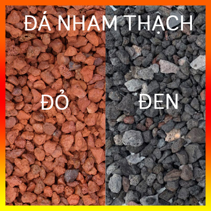 Đá nham thạch/ đá lava đỏ - đen size 3-6mm - cao cấp - sạch bụi