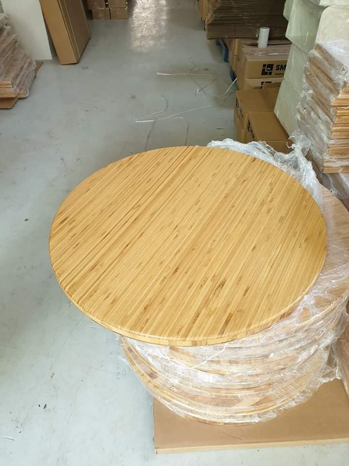 Mặt bàn tròn gỗ tre cao cấp bamboo vina