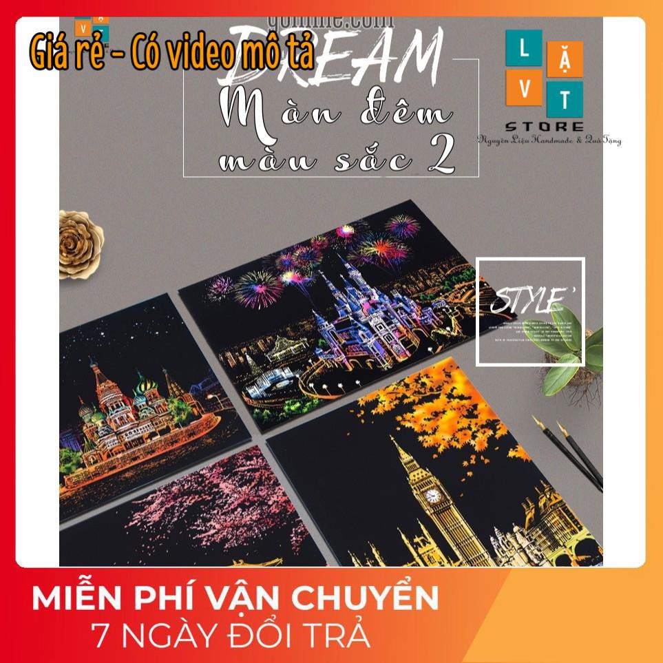 [HCM][MUA 1 TẶNG 3] Tranh Cạo - Dream II Tự làm tranh theo tường phong cách Hàn Quốc - Màn Đêm Màu Sắc