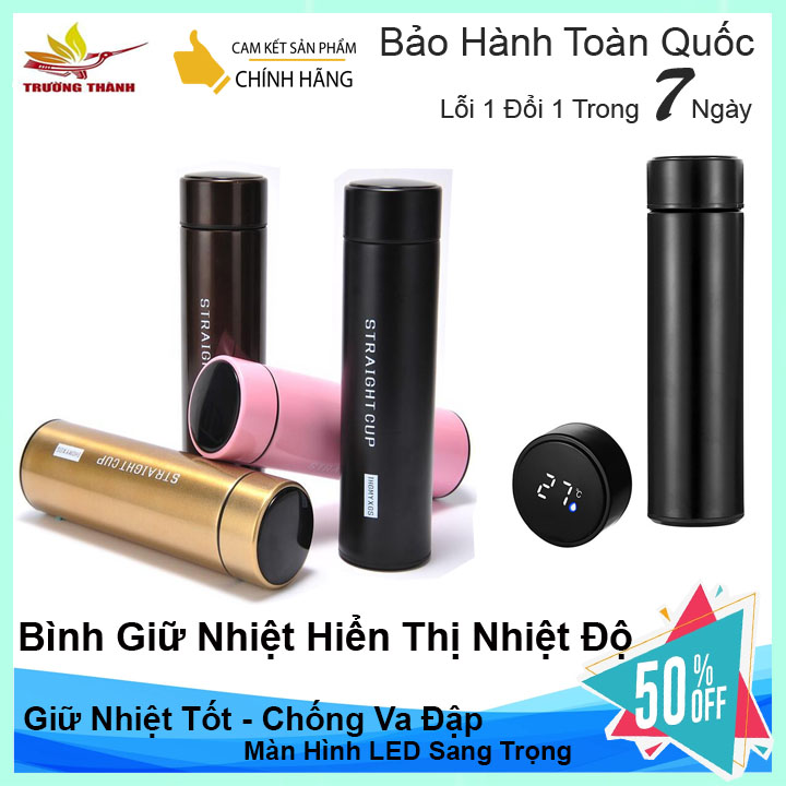 Bình giữ nhiệt có màn hình LED hiển thị nhiệt độ - Bình nước giữ nhiệt INOX CHỐNG NƯỚC