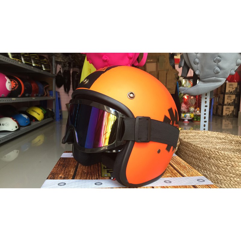 Phụ kiện trang trí nón bảo hiểm kính uv 7 màu loại lớn gắn cho nón nữa đầu-3/4-raw