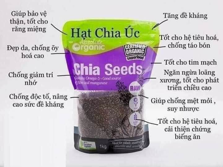 Hạt chia úc 1kí - 1kg hạt chia úc tím organic