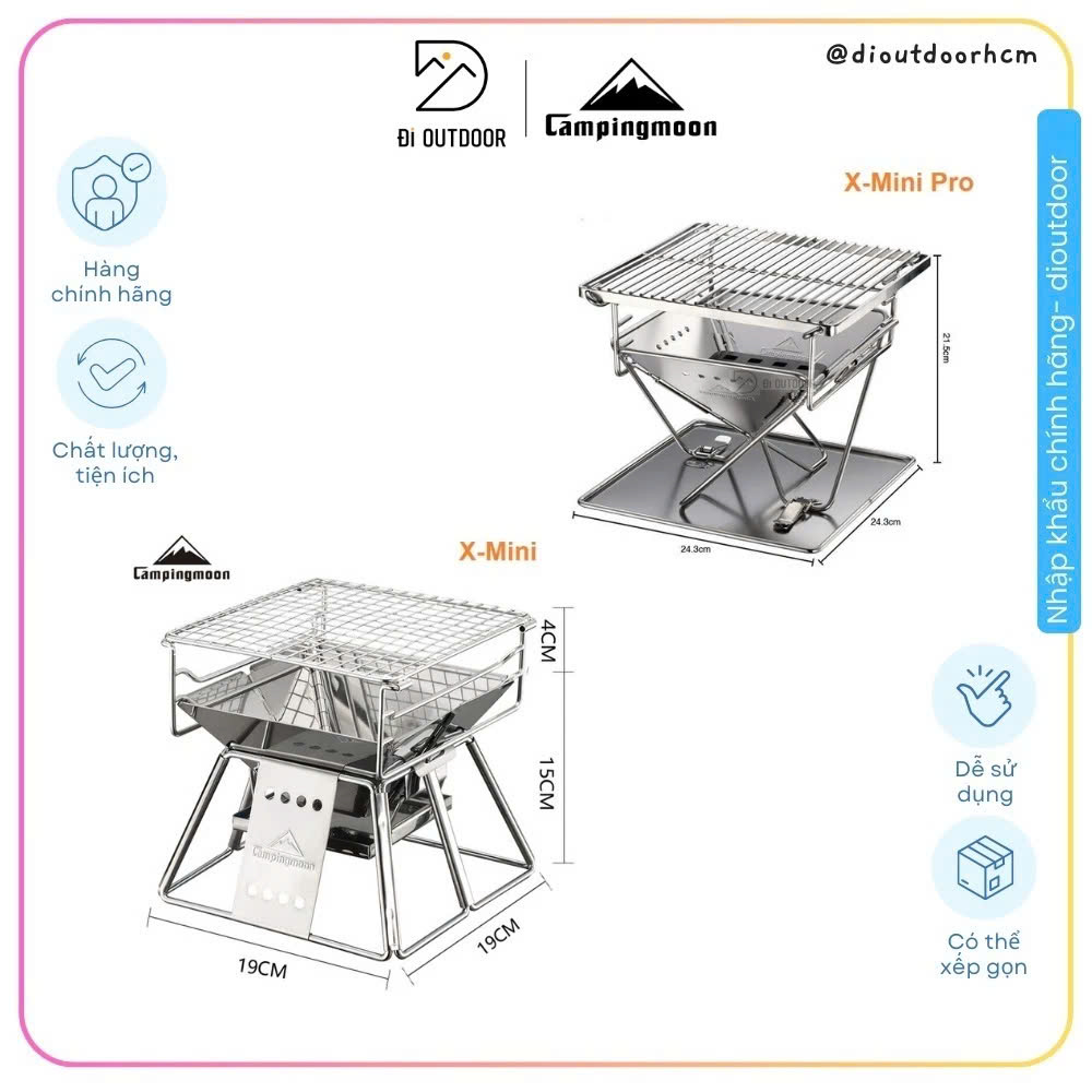 Bếp Nướng 1-2 Người Campingmoon X-Mini và X-Mini Pro