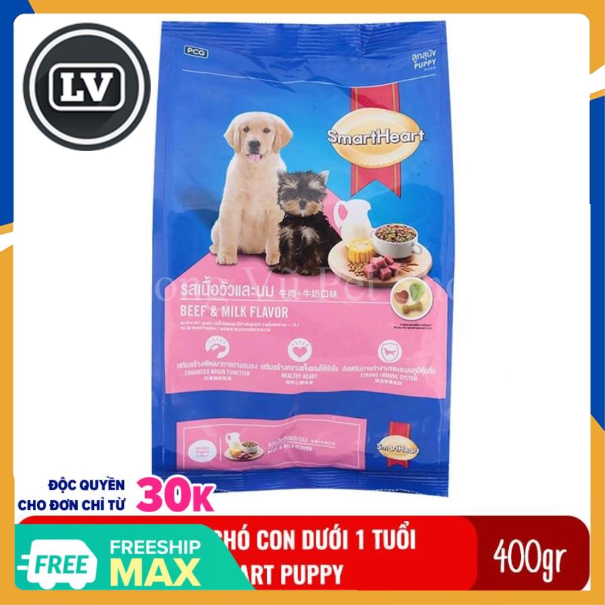 Thức ăn cho chó con dưới 1 tuổi Smartheart Puppy 400g - Thức ăn Smartheart cho chó con