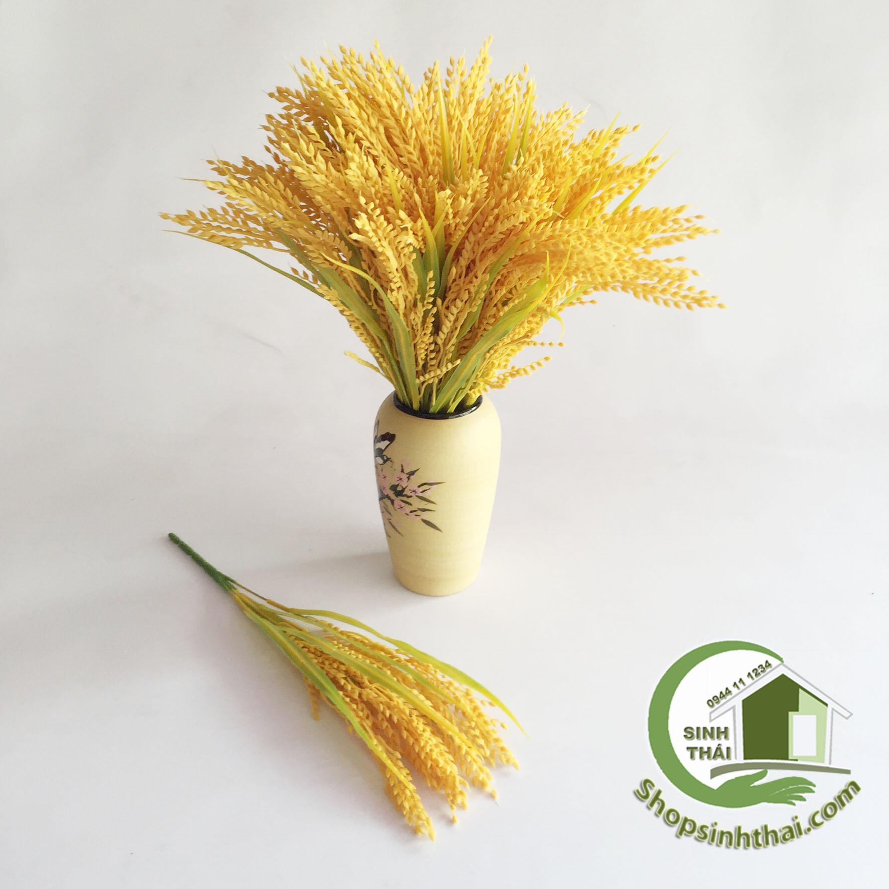 Giảm giá Bụi cây bông lúa vàng - cây hoa giả cao cấp - BeeCost