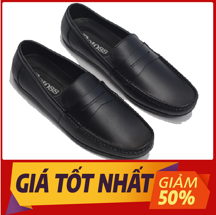 Giày lười nam Da bò cao cấp đai da ngang