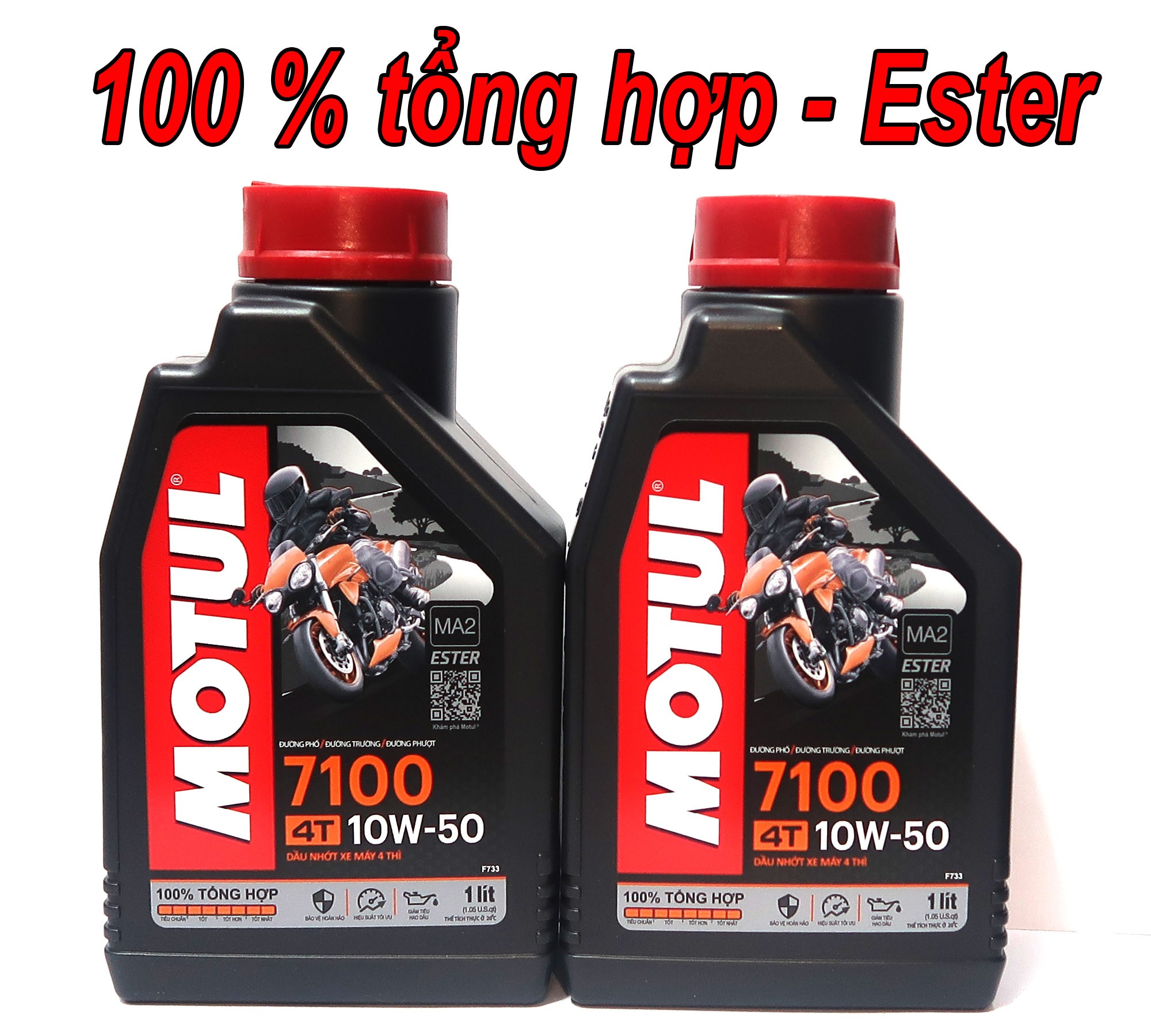 [HCM]Combo 2 bình nhớt cho xe máymô tô phân khối lớn Motul 7100 4T 10W50 1L