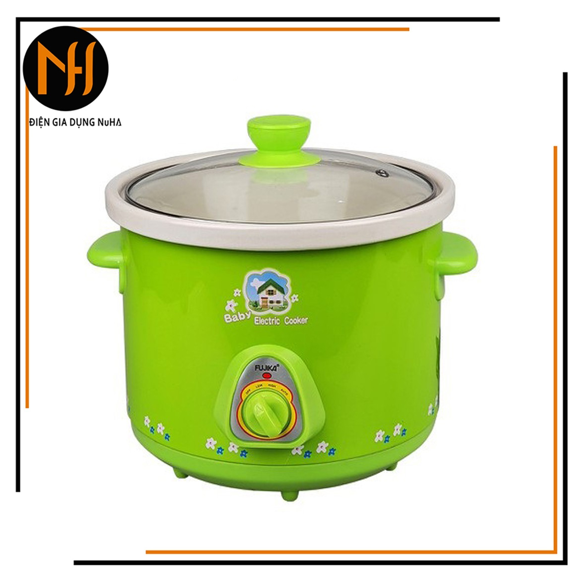 Nồi kho cá hầm cháo Fujika FJ-KC15 dung tích 1.5L lòng nồi bằng gốm sứ - Màu ngẫu nhiên-bảo hành 12 tháng