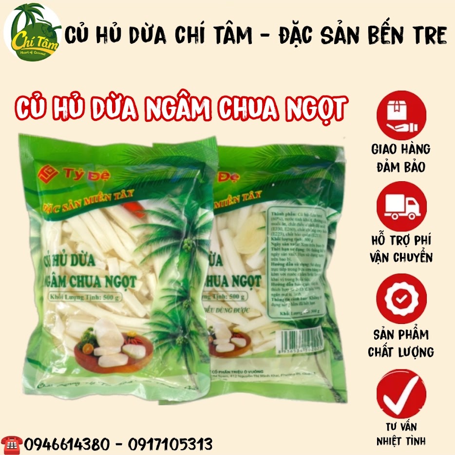 Củ hủ dừa ngâm chua ngọt - đặc sản bến tre - củ hủ dừa chí tâm