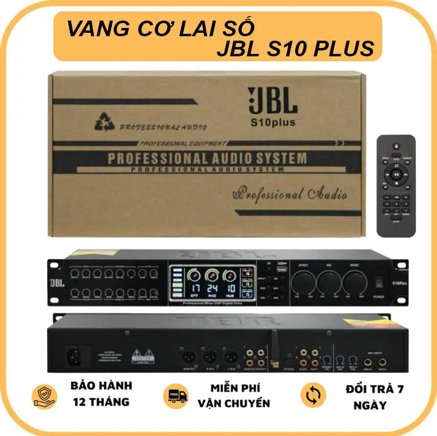 [ XẢ KHO FREESHIP ] Vang Cơ Lai Số JBL S10 PLUS - Echo, Reverb, Optical, Bluetooth Chip DSP Xử Lý Âm Thanh Chuyên Nghiệp Chống Hú Tốt - Chất Liệu Kim Loại Chắc Chắn Bảo Hành 12 Tháng