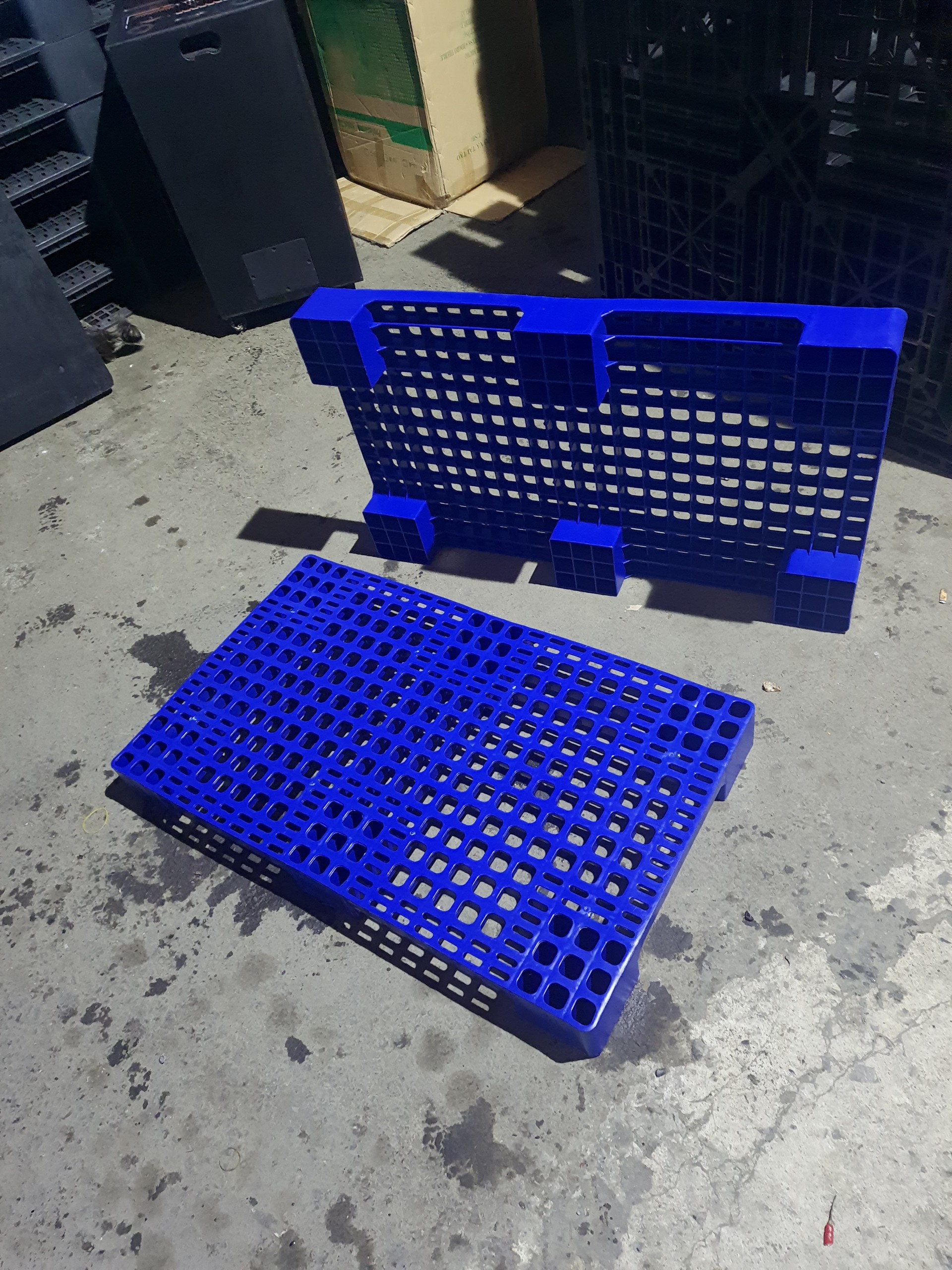 Pallet nhựa mới 1000x600x100mm màu xanh dương