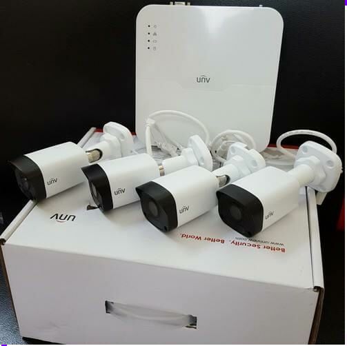 [Trả góp 0%]TRỌN BỘ KIT THÂN 4 Camera IP 2.0MP Full HD 1080P UNV PoE