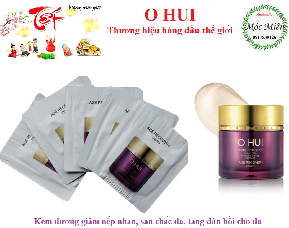 [10][Date 2026]Combo 10/30/60/120 gói kem dưỡng da mặt Ohui tím chống lão hóa giảm nếp nhăn trẻ hóa da săn chắc nâng cơ Ohui Age Recovery Cream 1ml sample