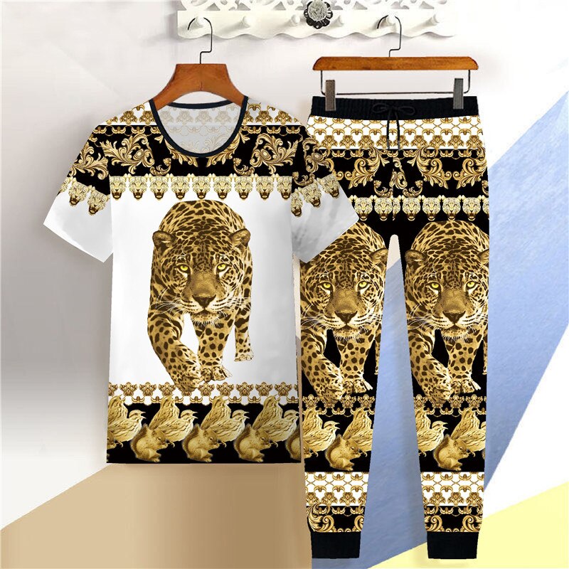 Mi♢Bộ Đồ Thể Thao Yushu Cho Nam, Bộ Đồ 2 Món Gồm Áo Thun Ôm Sát Tay Ngắn Hình Rồng 3D Phong Cách Trung Quốc Mặc Thường Ngà/27