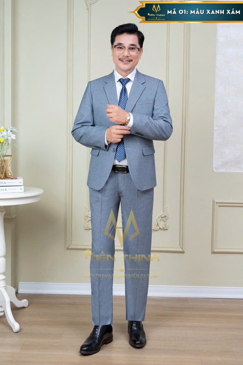 Bộ vets nam trung niên vest được may bằng chất vải tuysi phan len