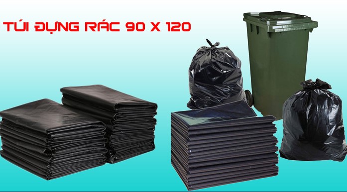 Túi xốp đen đựng rác công nghiệp size lớn 90x120 cm
