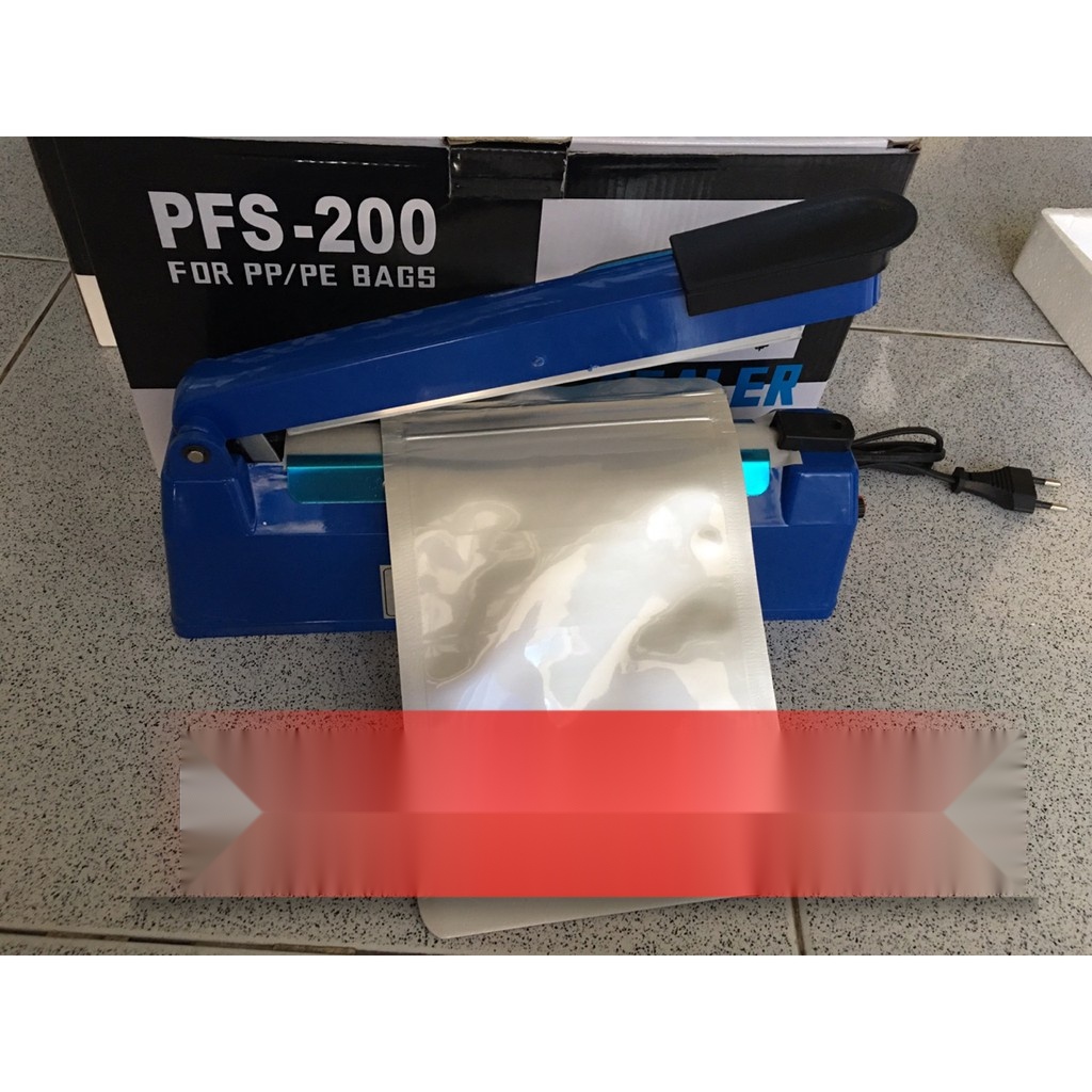Máy dán, hàn miệng túi nilon đóng gói thực phẩm dập tay - dài 20cm mối hàn 3mm, máy ép túi bóng bền đẹp