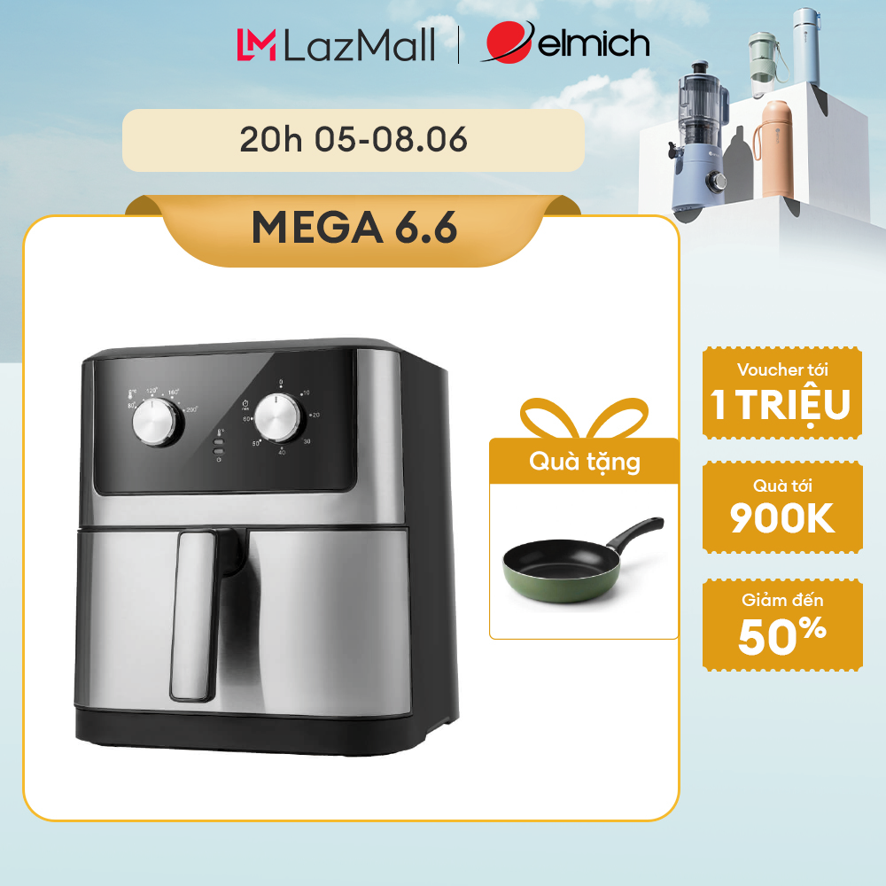 (MEGA 6.6)Nồi chiên không dầu Elmich AFE-3951OL dung tích 8.3L