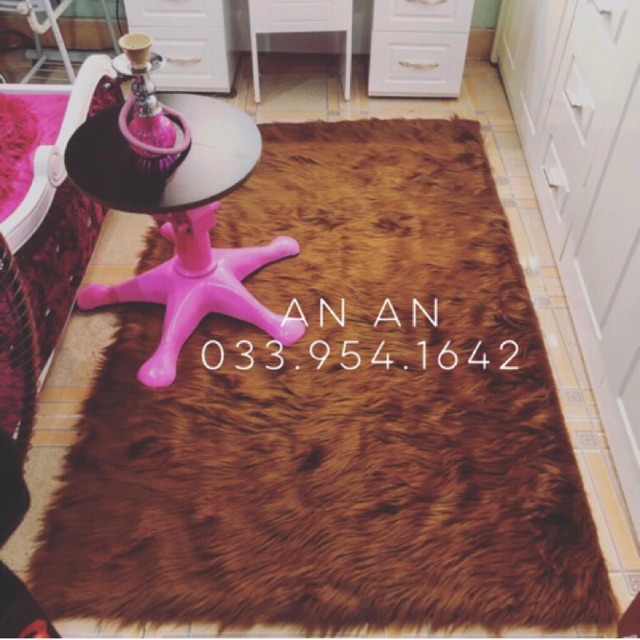 Thảm lông dài mau nâu đất - lông mướt