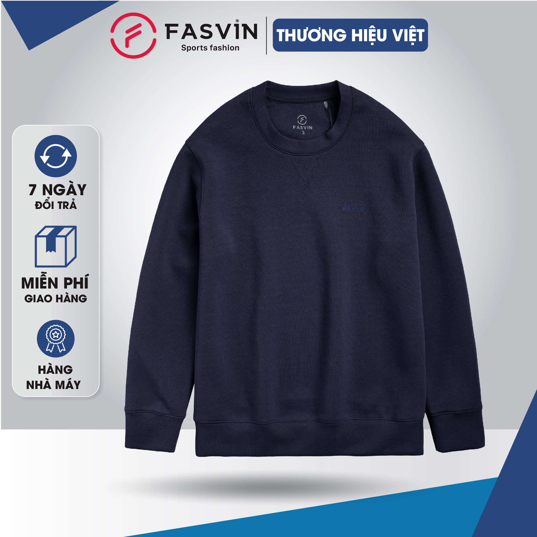 Áo Sweater Fasvin AD24641.HN chất nỉ thể thao vải nhẹ xốp mềm mại ấm áp