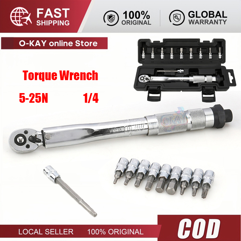  Cờ Lê Mô-Men Xoắn Nhả Nhanh 5-25N.m Chỉnh Được 1 4 Inch Sửa Xe Đạp & Ô Tô 