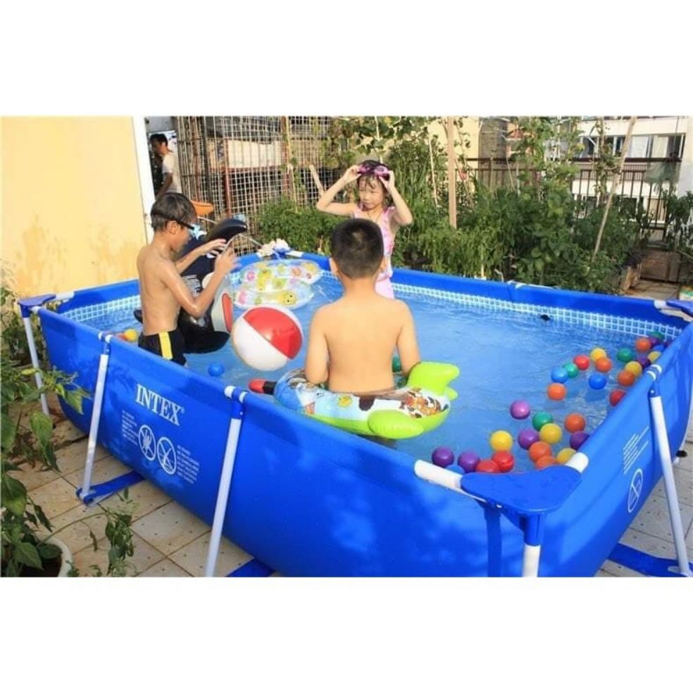 bể bơi intex khung kim loại cao cấp. 3x2x0.75m