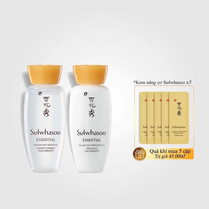 Cặp nước cân bằng và sữa dưỡng da Sulwhasoo Balancing Kit 2 sản phẩm 15mlx2 - Nước hoa hồng Sulwhaso; sữa dưỡng Sulwhasoo