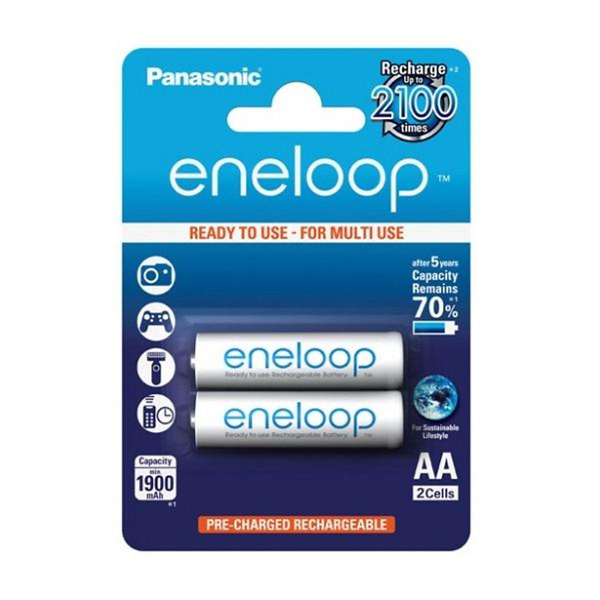 Bộ 2 Pin AA Panasonic Eneloop 2000mAh - Hàng