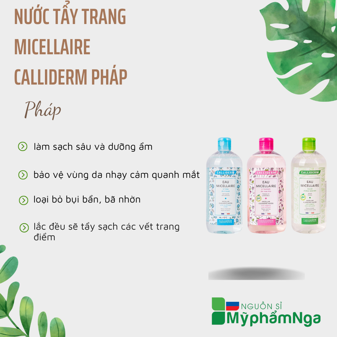 [HCM]Nước Tẩy trang Micellaire CALLIDERM Pháp 500ml