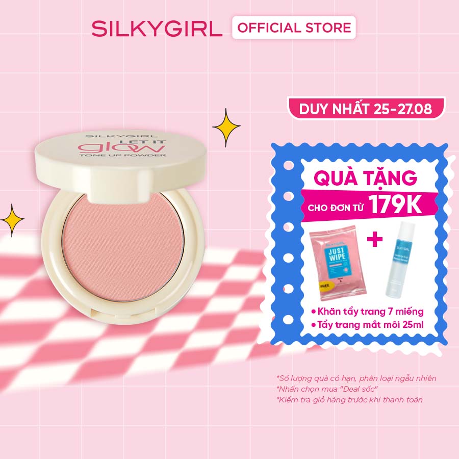 Phấn phủ Nâng Tông Silkygirl Let It Grow Tone Up Powder 7G