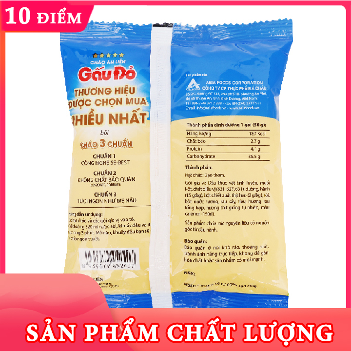 Cháo gấu đỏ ăn liền 50g - Bách Hóa SibMart - SA0011