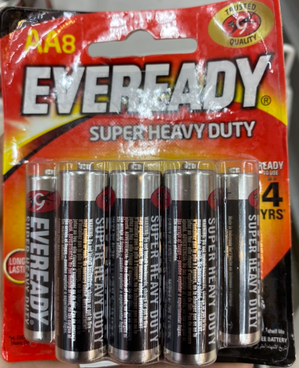 8 viên Pin EVEREADY kẽm-carbon AA. Siêu tiết kiệm