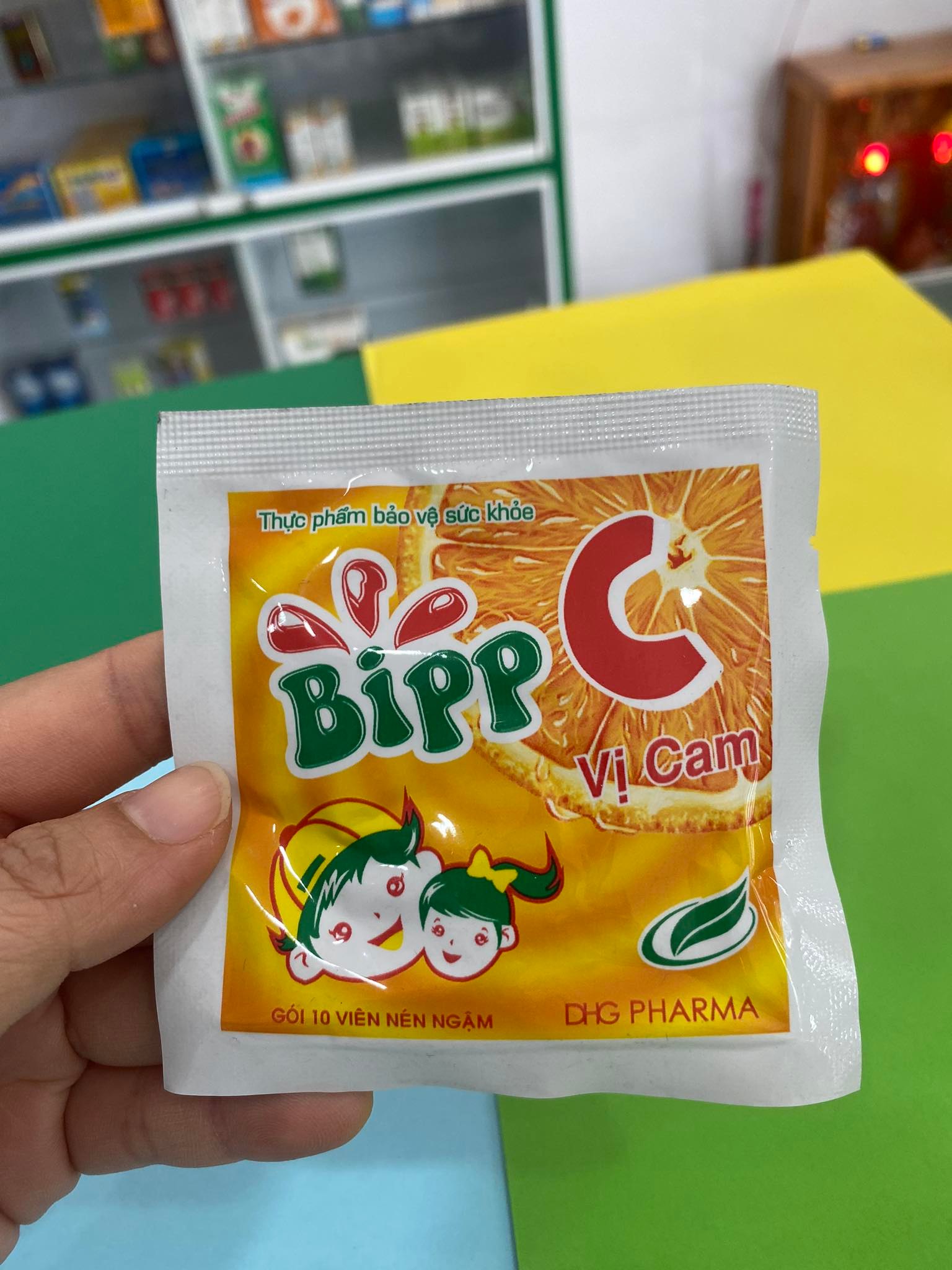 Kẹo ngậm Bipp C vị cam, bổ sung vitamin C tăng sức đề kháng