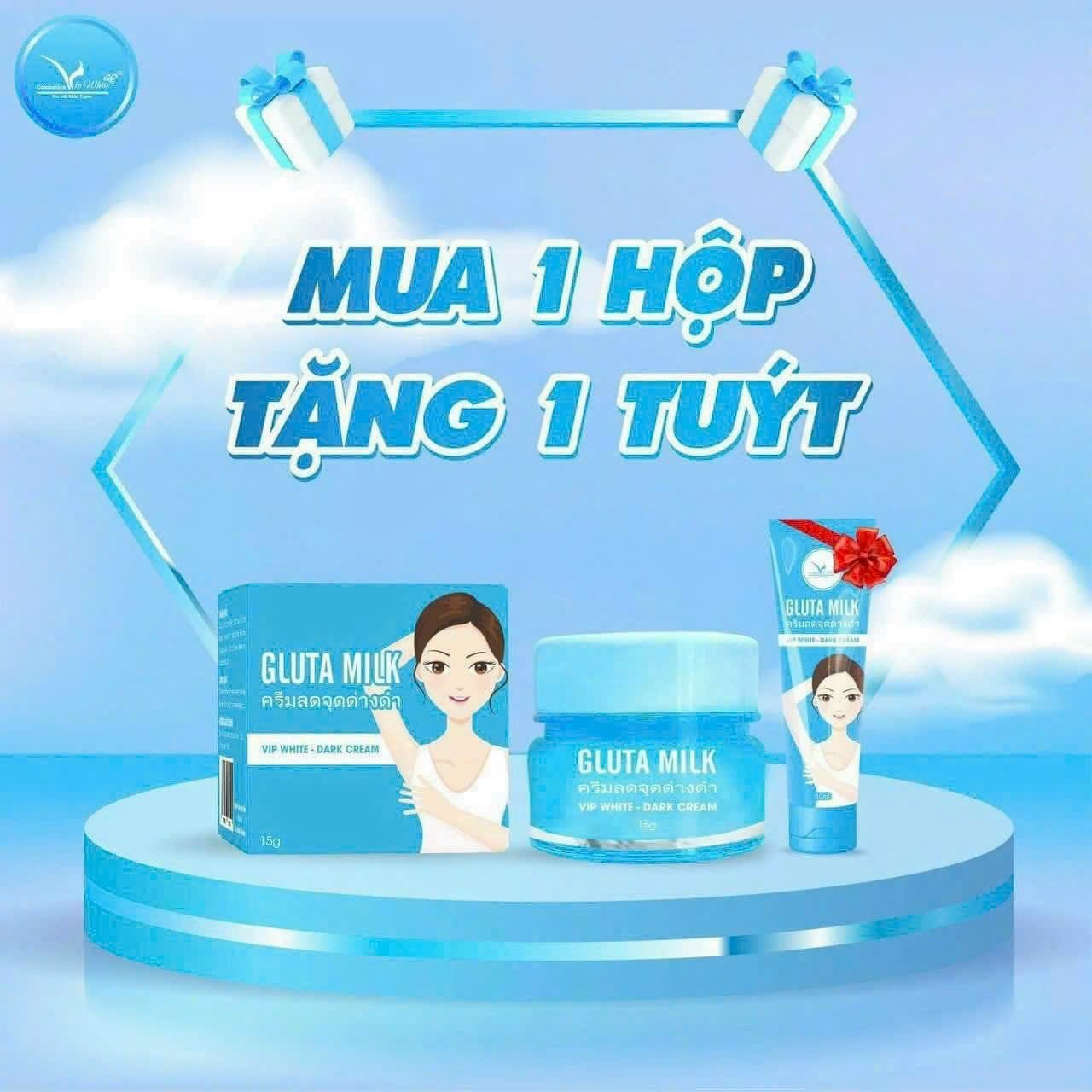 Kem thâm nách Gluta Milk Thái Lan Kem khử thâm nách các vùng da thâm sạm, giúp trắng da khử mùi hết thâm