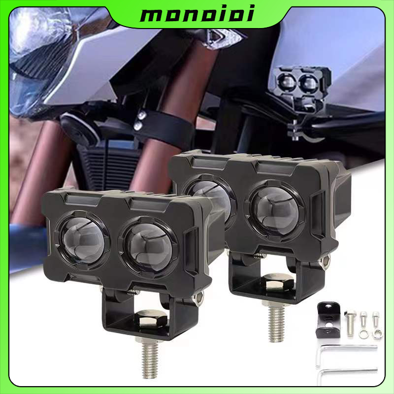 Đèn led xe máy trợ sáng bi cầu s25, 1 đèn tích hợp 2 bi cầu, cos vàng pha trắng, phá sương mù, lắp ô tô xe máy xe tải