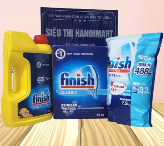 Bột Rửa Bát Finish 4.5Kg, Bột Finish 2Kg Dùng Cho Máy Rửa Chén Made In Eu hoăc Bột Rửa Bát Finish 2.2Kg Japan hoặc nước làm bóng finish 800ml