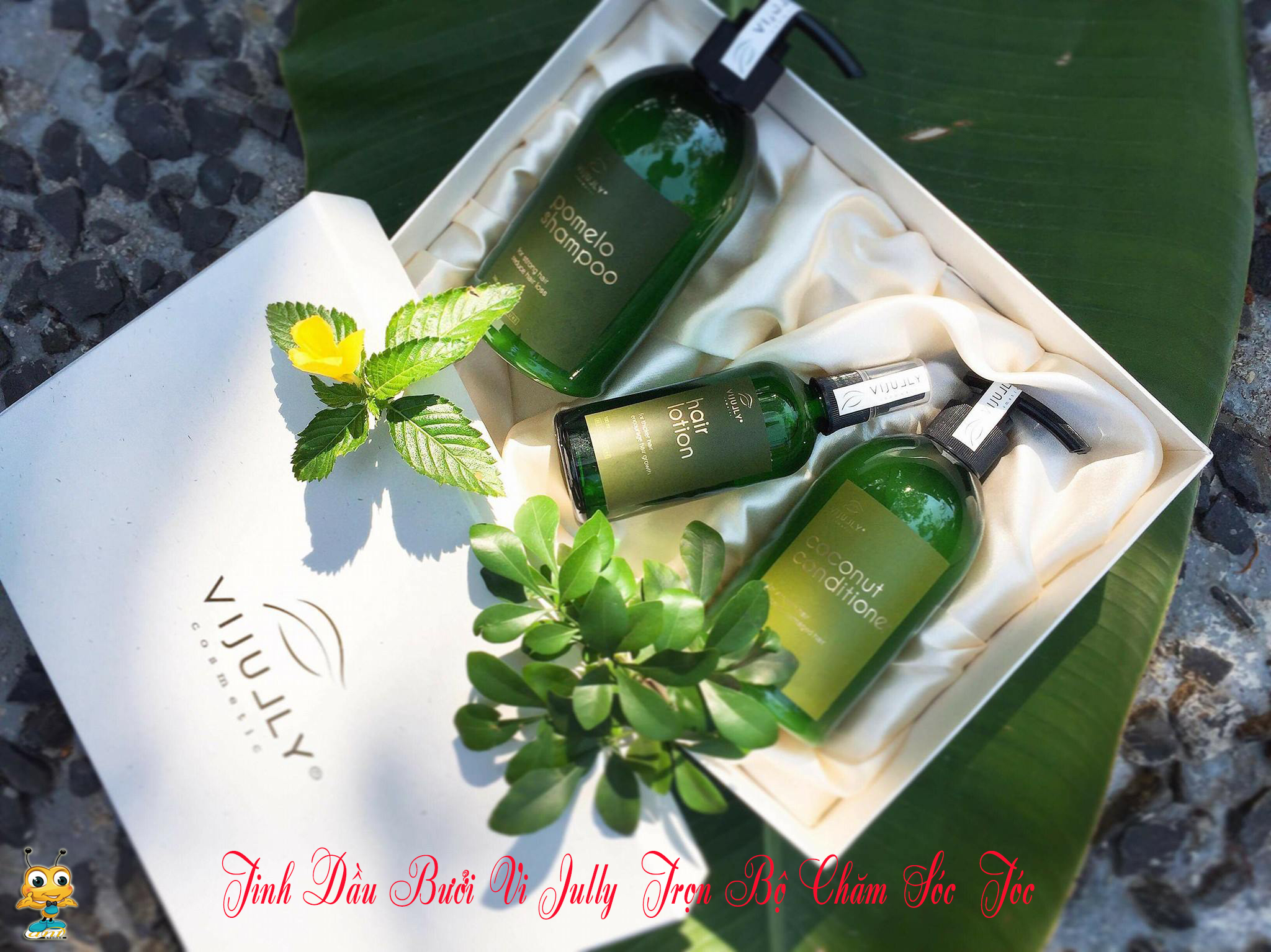 [COMBO]  Chăm Sóc Tóc Cao Cấp, Dưỡng Tóc Bưởi, COMBO DƯỠNG TÓC BƯỞI Vi Jully Natural - Combo Bộ Dầu Gội-Xả-Tinh Dầu Bưởi ViJully xịt dưỡng kích thích mọc ngăn rụng tóc, 100% từ Thiên Nhiên.