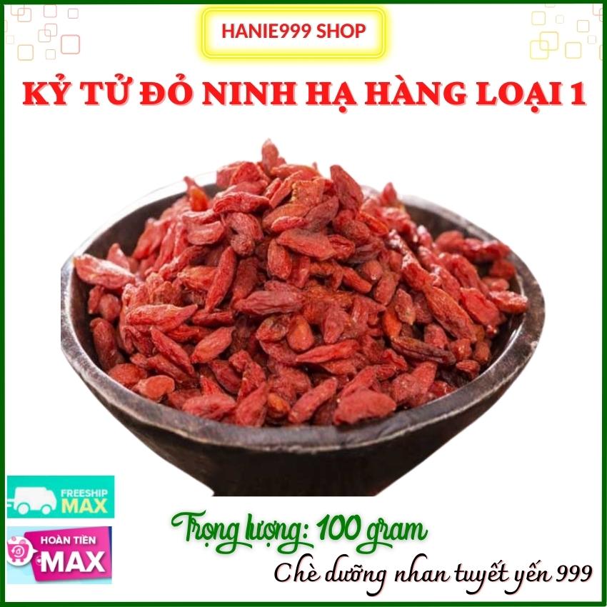 100 gr kỷ tử đỏ khô ngọt ninh hạ hàng loại 1- date mới- hanie999 shop- hanie 999