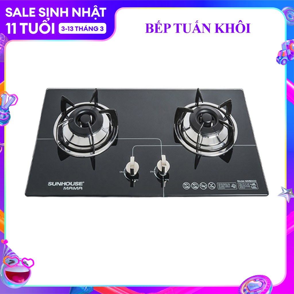Bếp gas âm kính Sunhouse Mama MM6632 siêu tích kiệm gas an toàn tuyệt đối