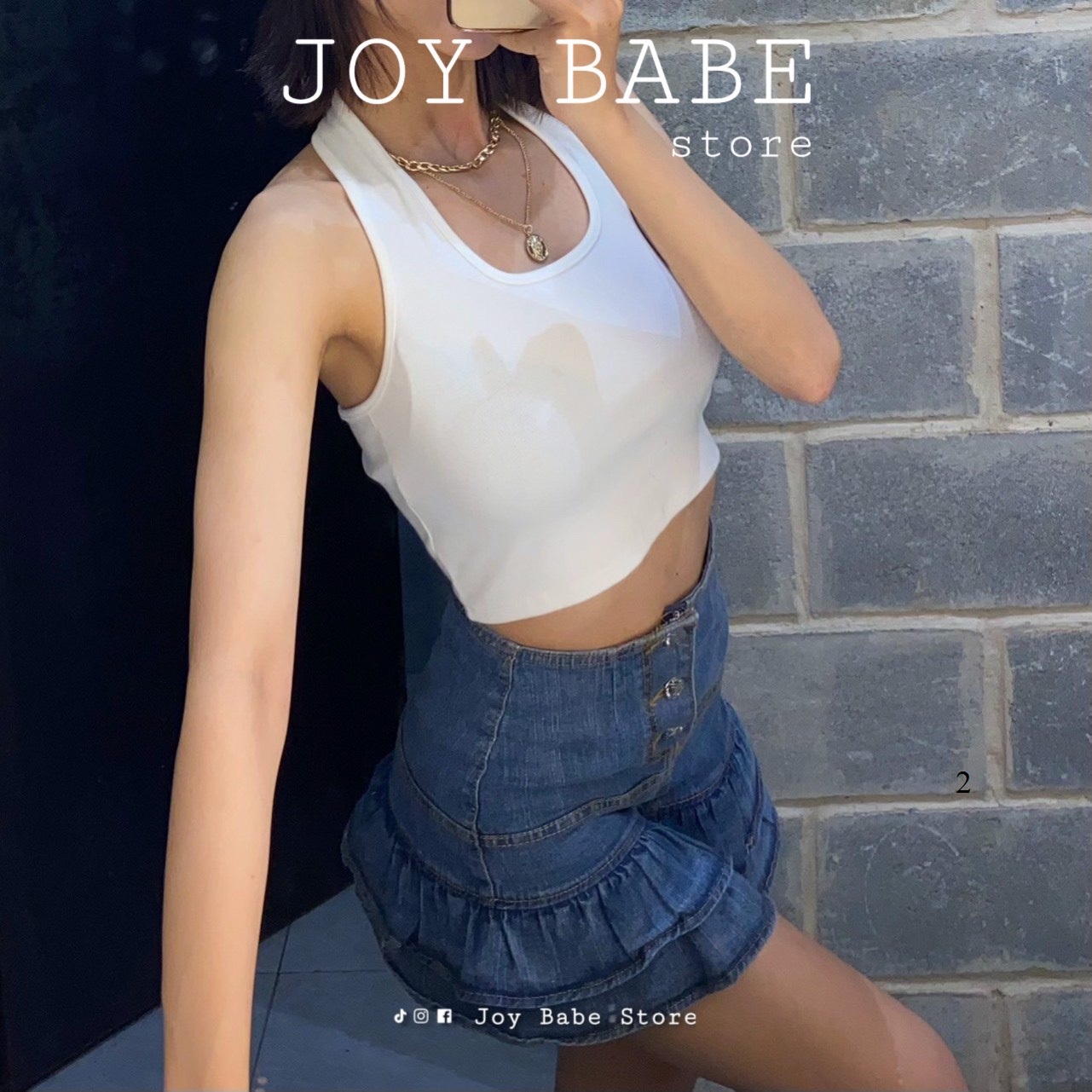 [HCM][HÌNH THẬT] Áo croptop ba lỗ sexy JOY CLOTHING 💘 thun xịn hack dáng co giãn 4, áo yếm tròng cổ cá tính, crop top sexy form ôm CROB 2